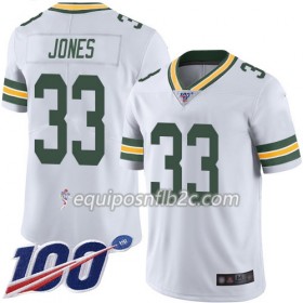 Camiseta Hombre NFL Green Bay Packers Aaron Jones 33 Nike Blanco 100th